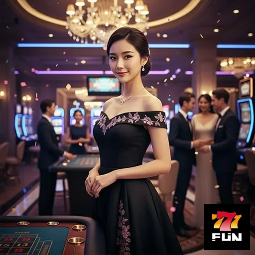 Jogador desfrutando bônus exclusivos no cassino 777fun